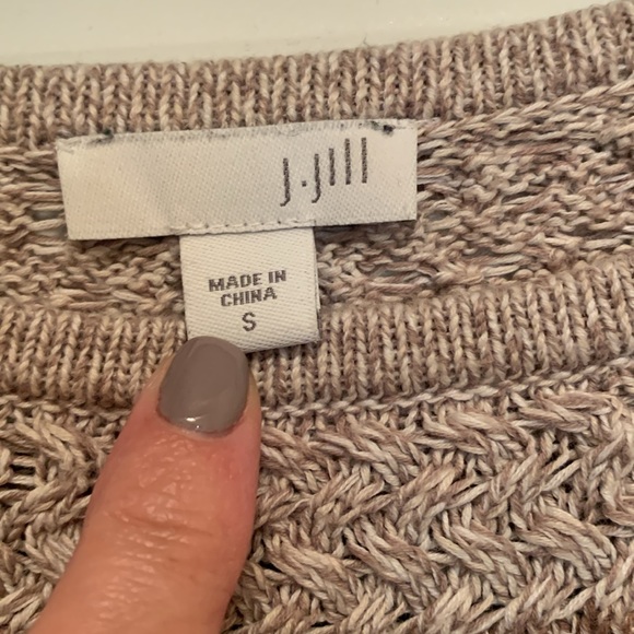 JJill Tunic Sweater Crew Neck Fair Isle Ombré Small Cozy Fall Vibes Cream Tan - Picture 3 of 3